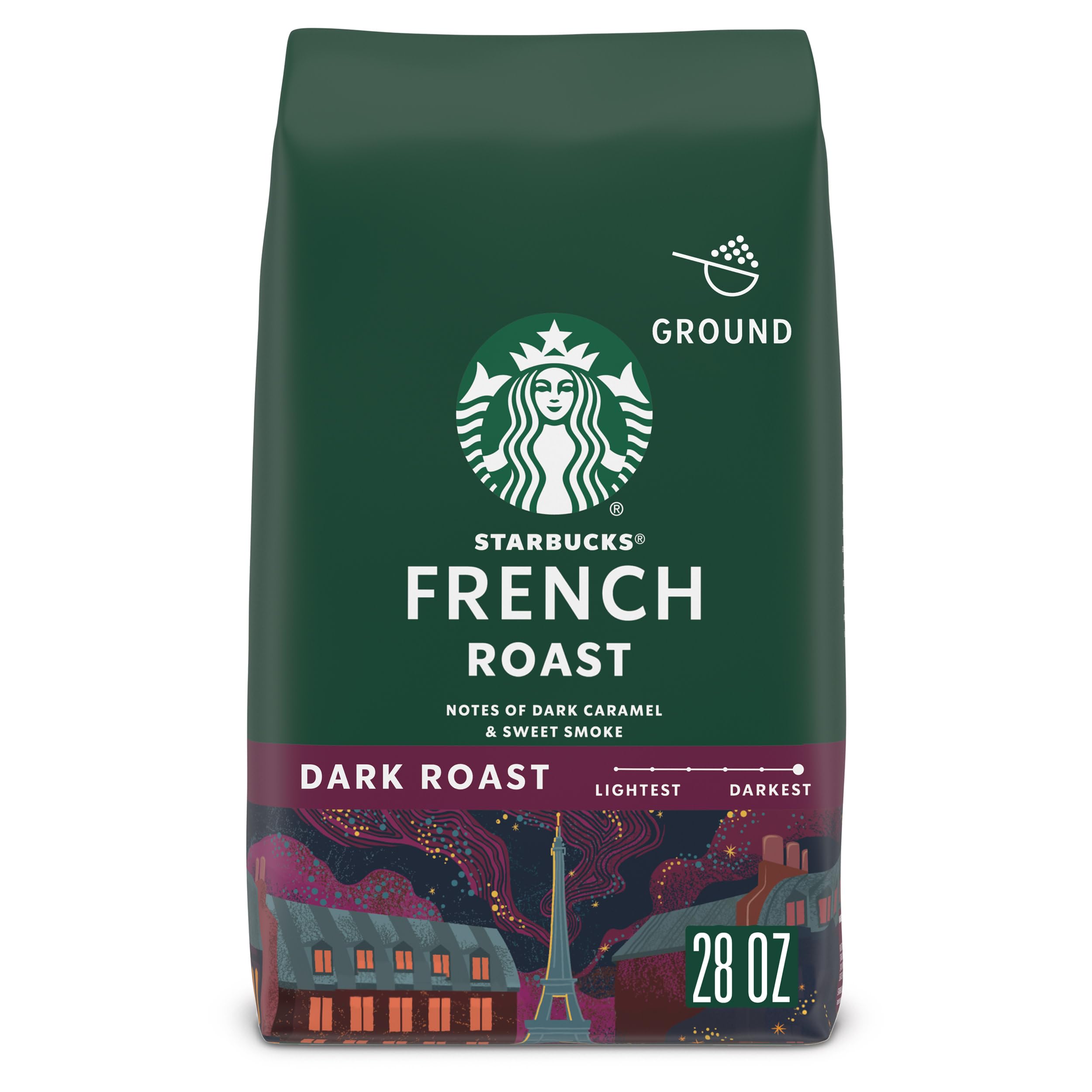 Starbucks Ground Coffee, Dark Roast Coffee, Espresso Roast, 100% Arabica, 1 bag (28 oz)