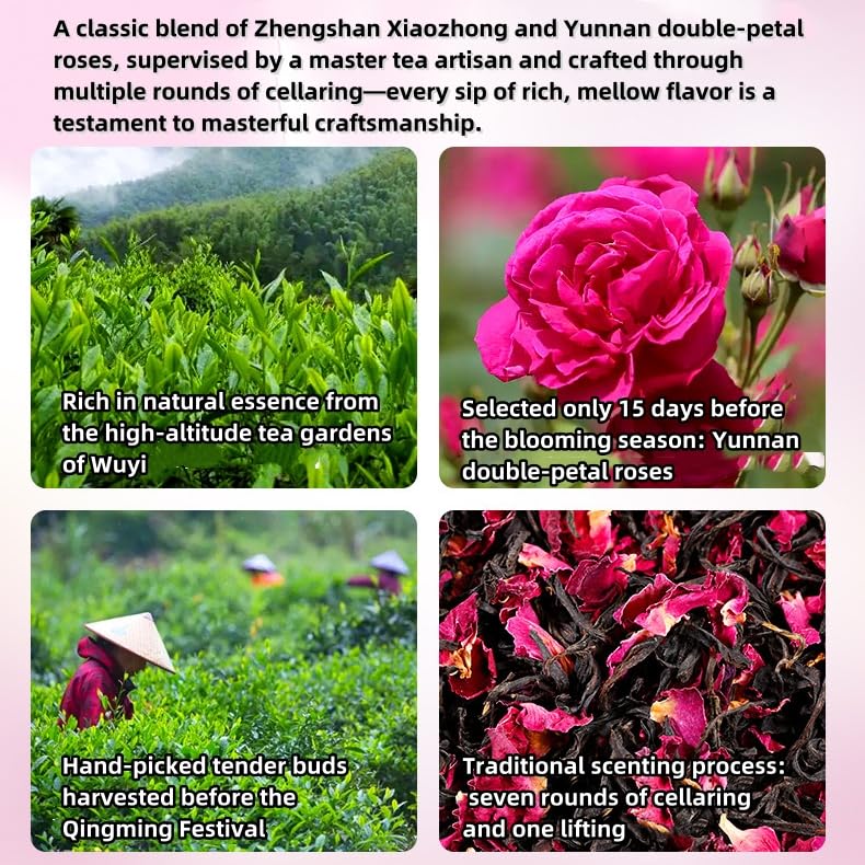 Chinese Kung Fu Rose Black Tea with Rose Blossoms, 250g/500g