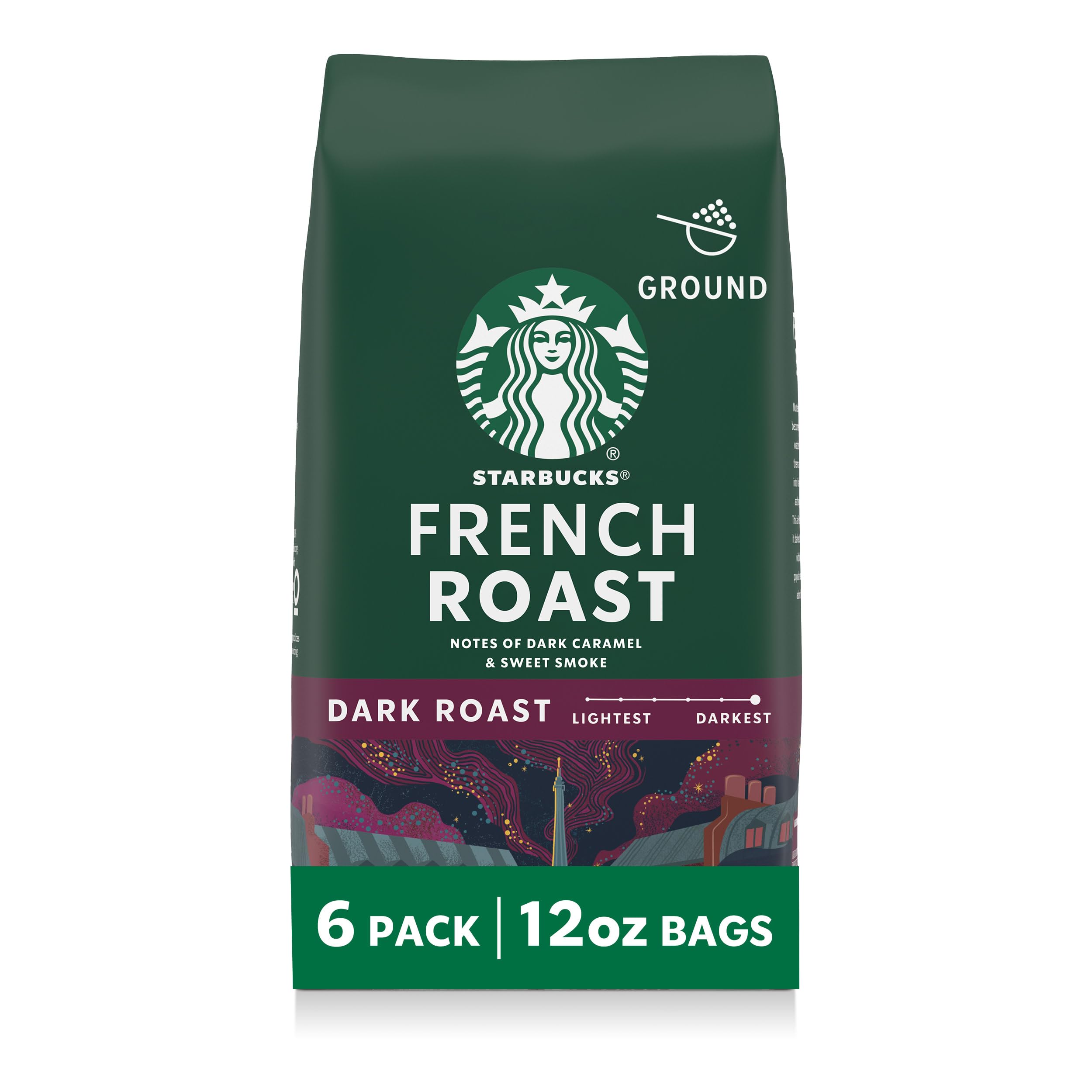 Starbucks Ground Coffee, Dark Roast Coffee, Espresso Roast, 100% Arabica, 1 bag (28 oz)