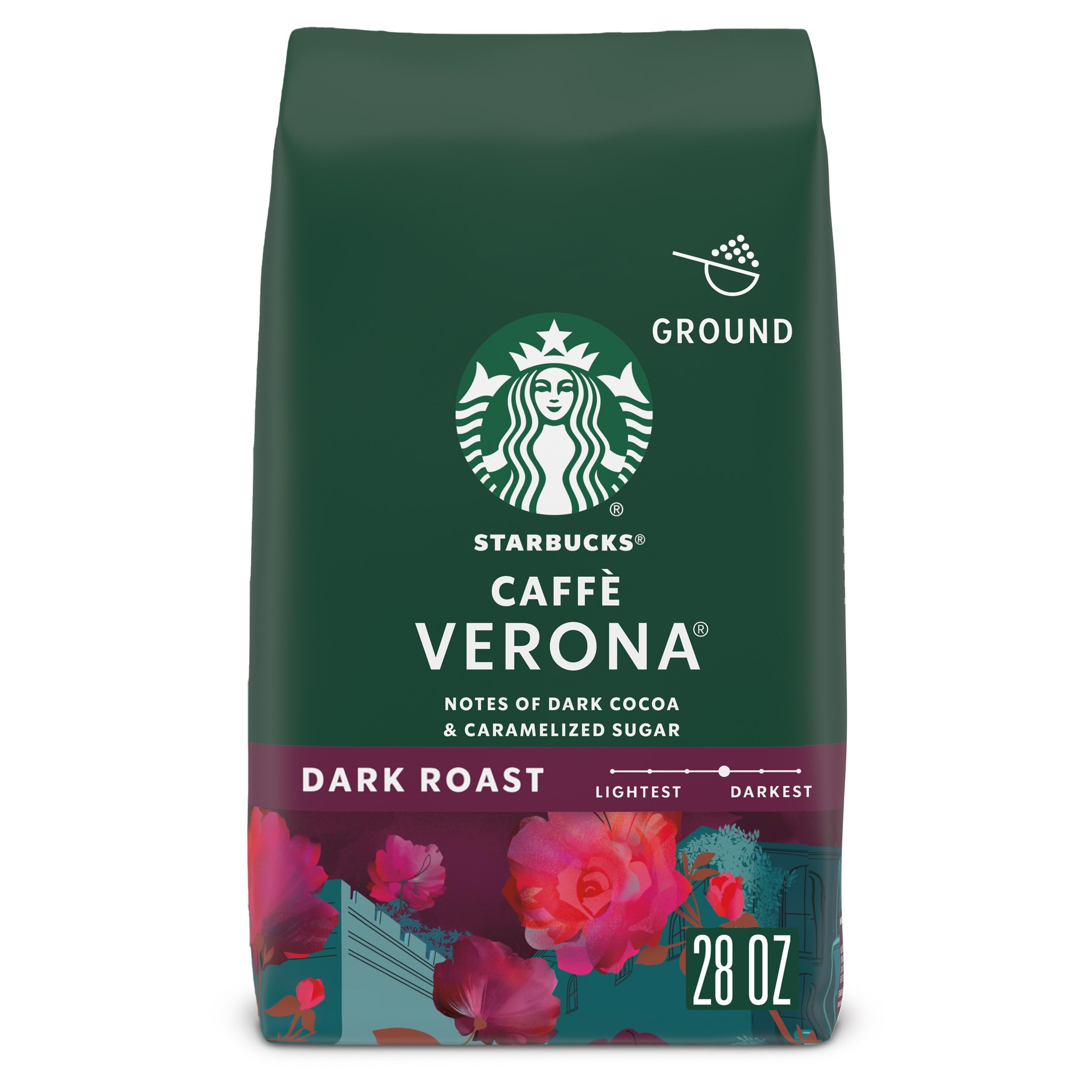 Starbucks Ground Coffee, Dark Roast Coffee, Espresso Roast, 100% Arabica, 1 bag (28 oz)