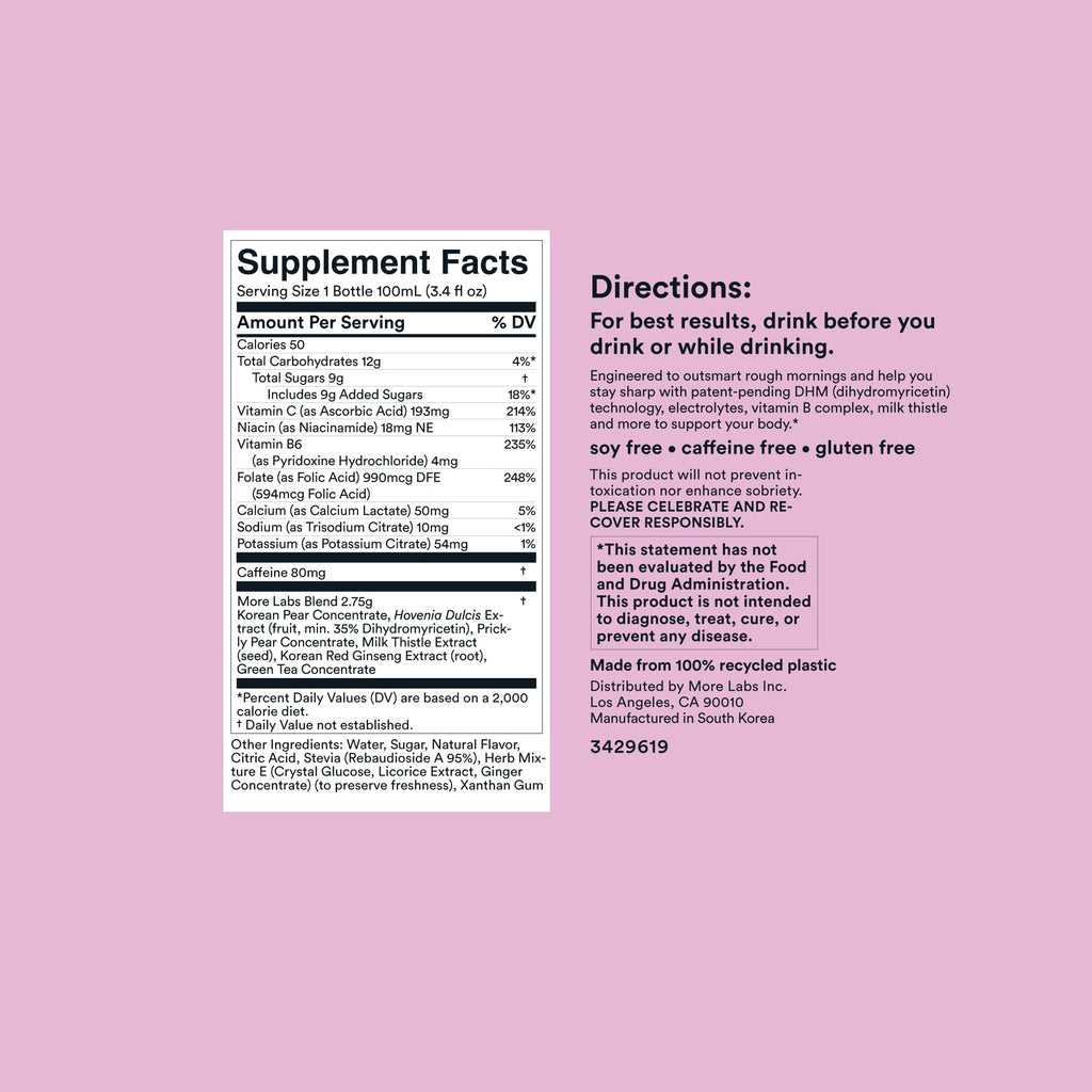 Morning Recovery Electrolyte, Milk Thistle Drink Proprietary Formulation to Hydrate While Drinking for Morning Recovery