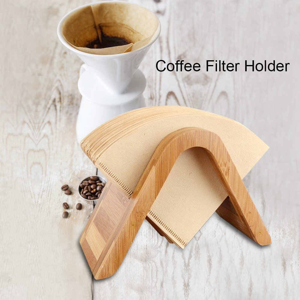 Wooden Coffee Filter Paper Holder & Dispenser Rack