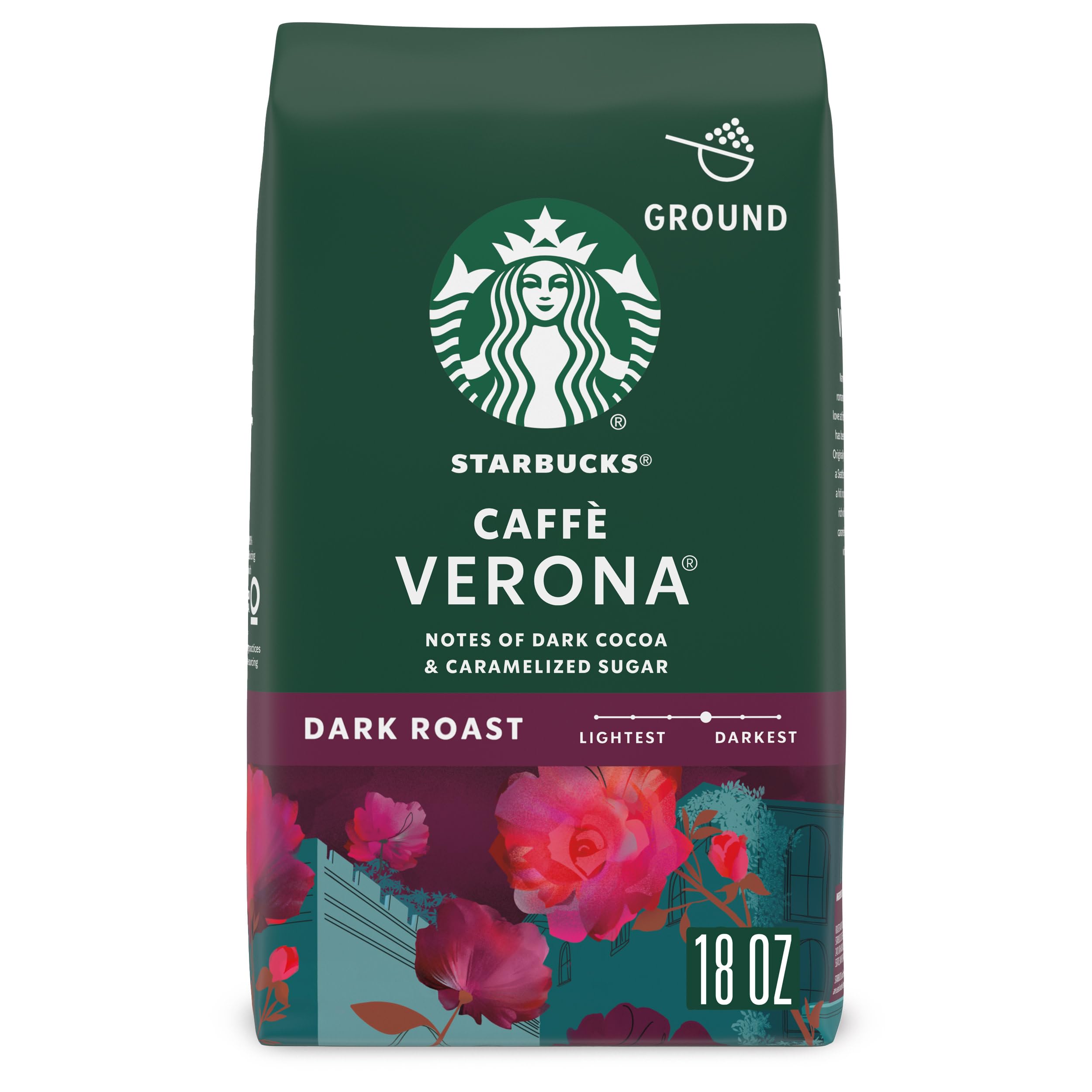 Starbucks Ground Coffee, Dark Roast Coffee, Espresso Roast, 100% Arabica, 1 bag (28 oz)