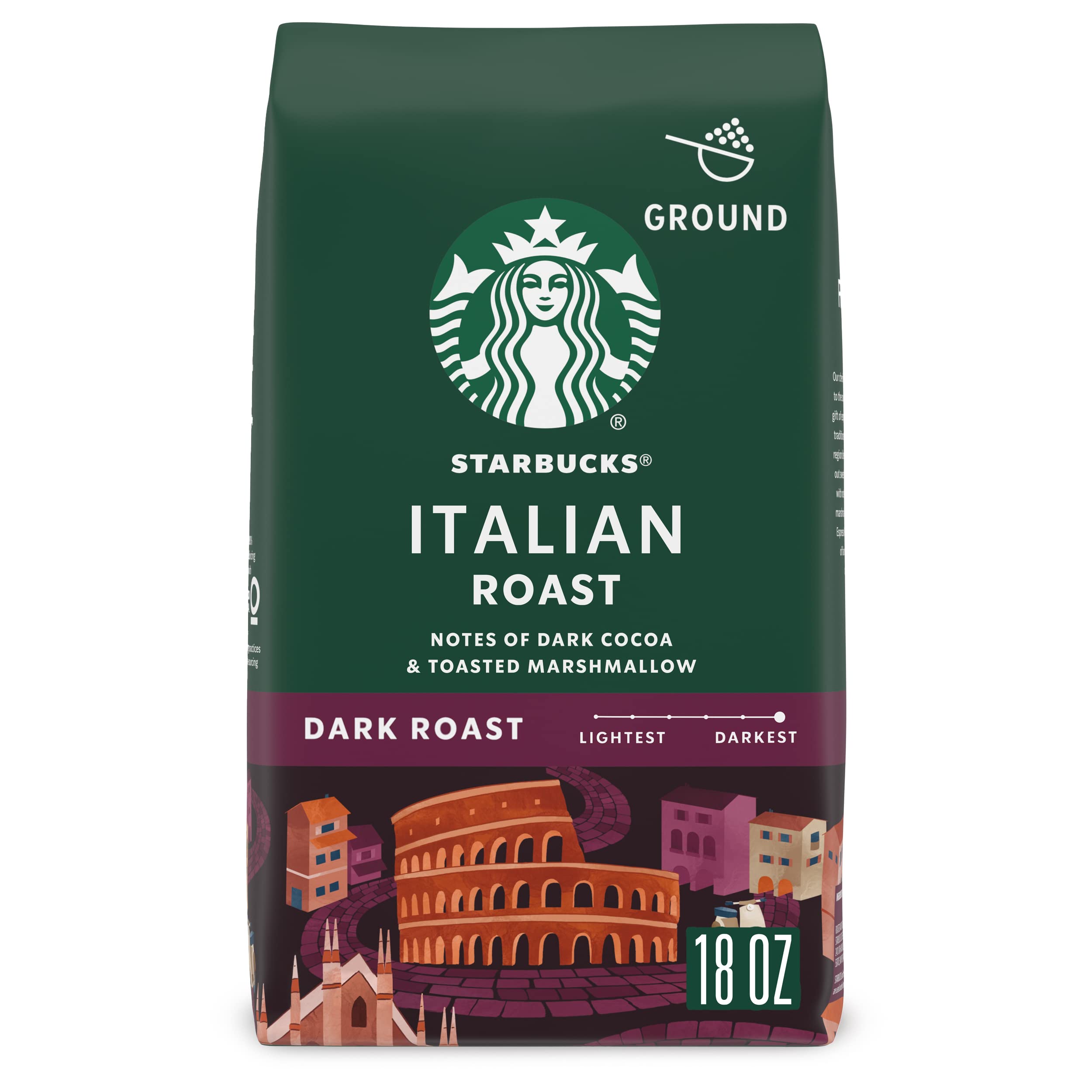 Starbucks Ground Coffee, Dark Roast Coffee, Espresso Roast, 100% Arabica, 1 bag (28 oz)