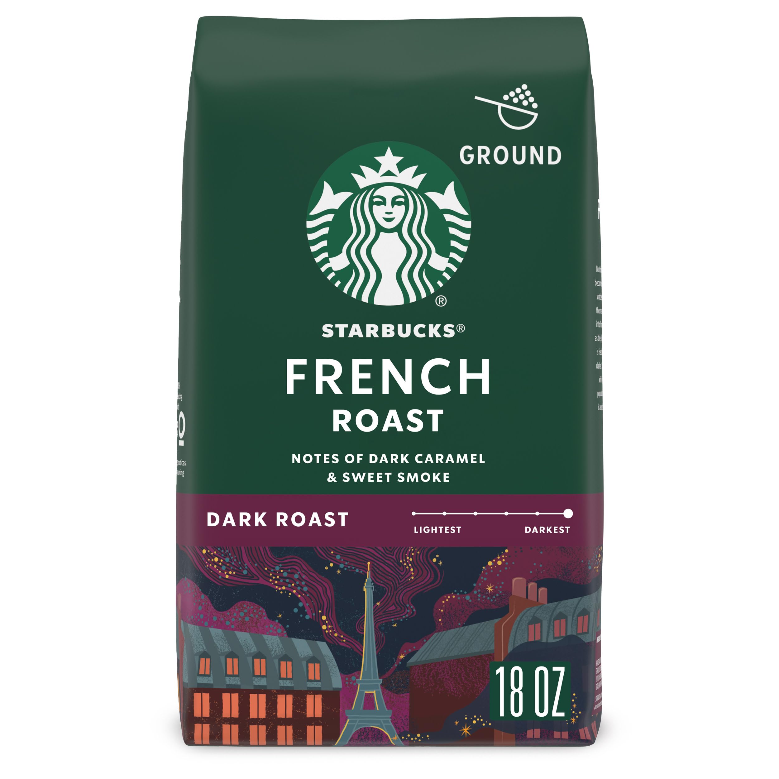 Starbucks Ground Coffee, Dark Roast Coffee, Espresso Roast, 100% Arabica, 1 bag (28 oz)