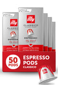 illy Espresso Capsules, Classico Medium Roast, 10 Count, 5 Pack