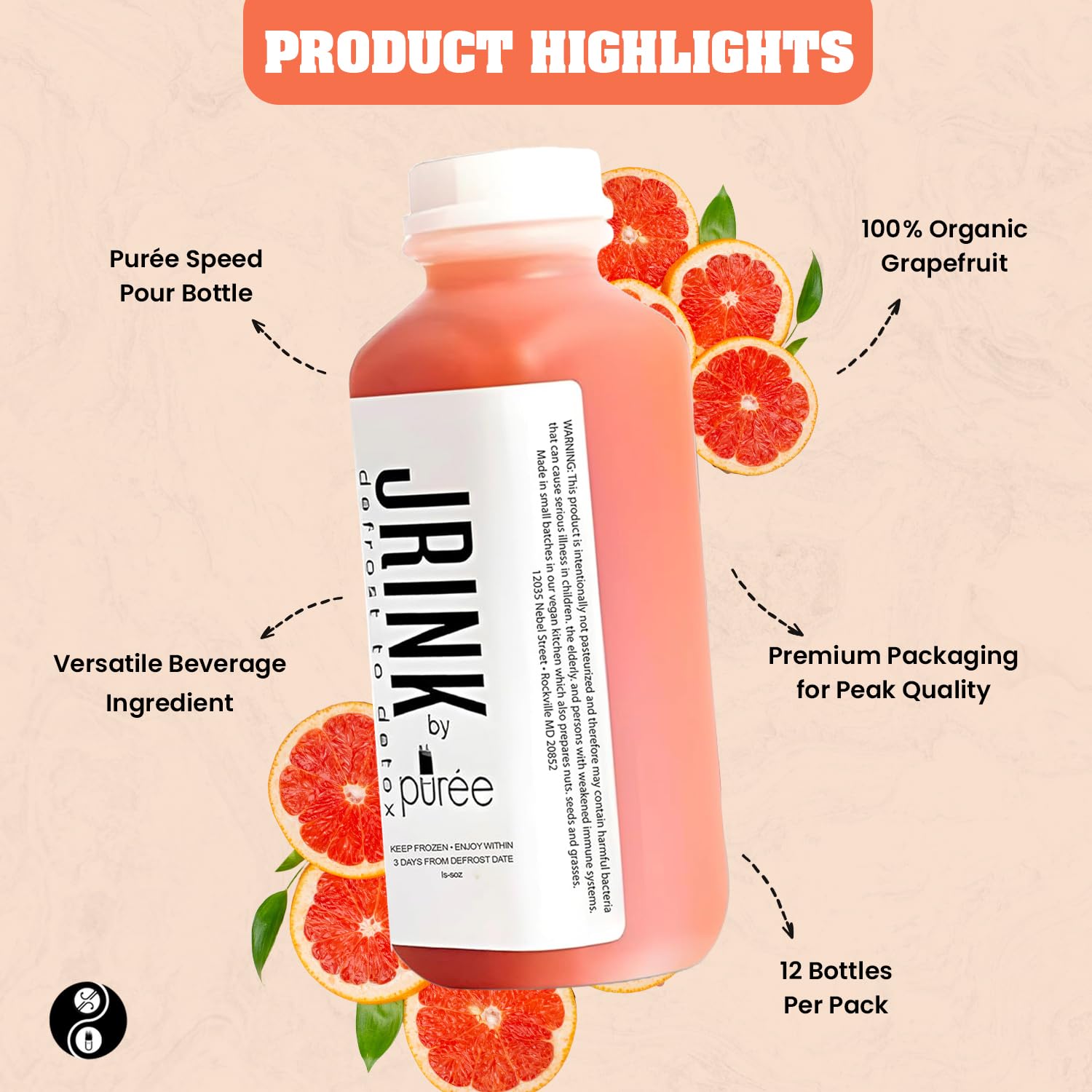 JRINK by Purée Grapefruit Juice Beverage