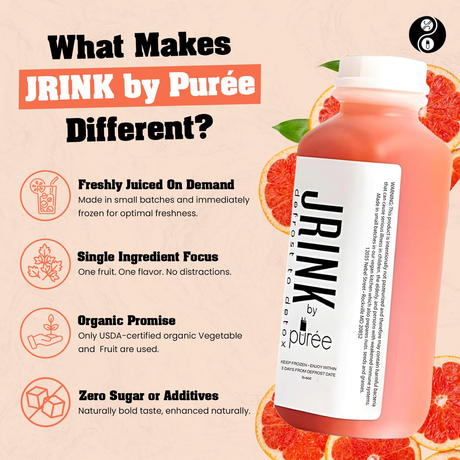 JRINK by Purée Grapefruit Juice Beverage