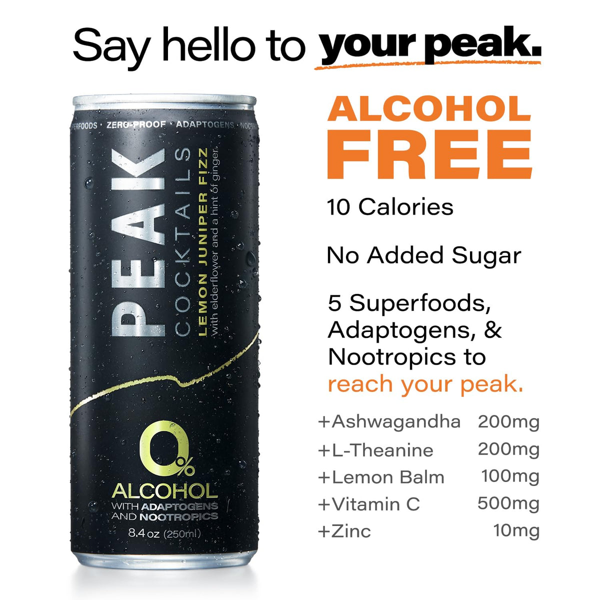 Peak Cocktails Lemon Juniper Fizz Non-Alcoholic Drink