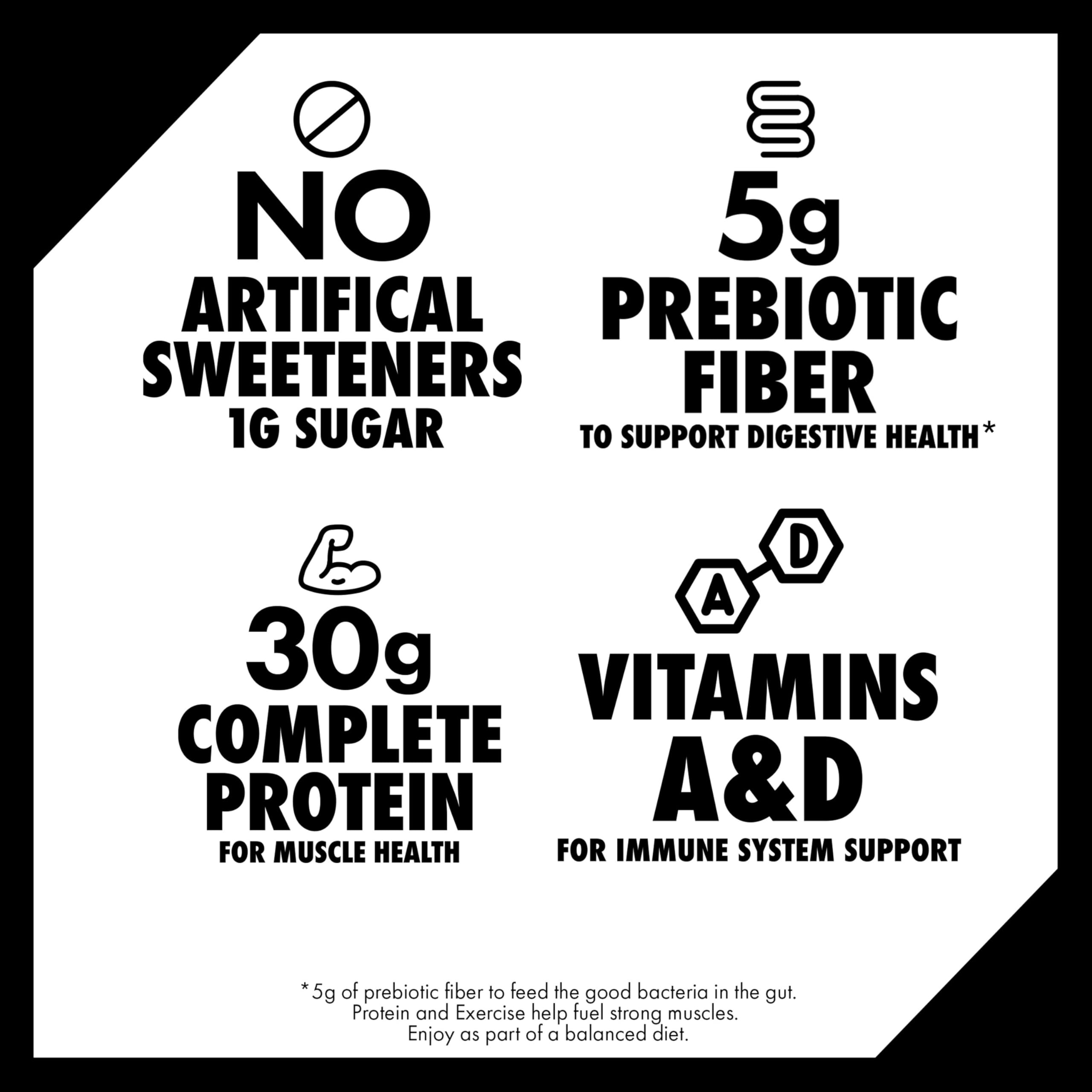 Oikos Protein Shake, 30g High Protein Drinks, Shelf Stable, Ready to Drink, 5g Prebiotic Fiber