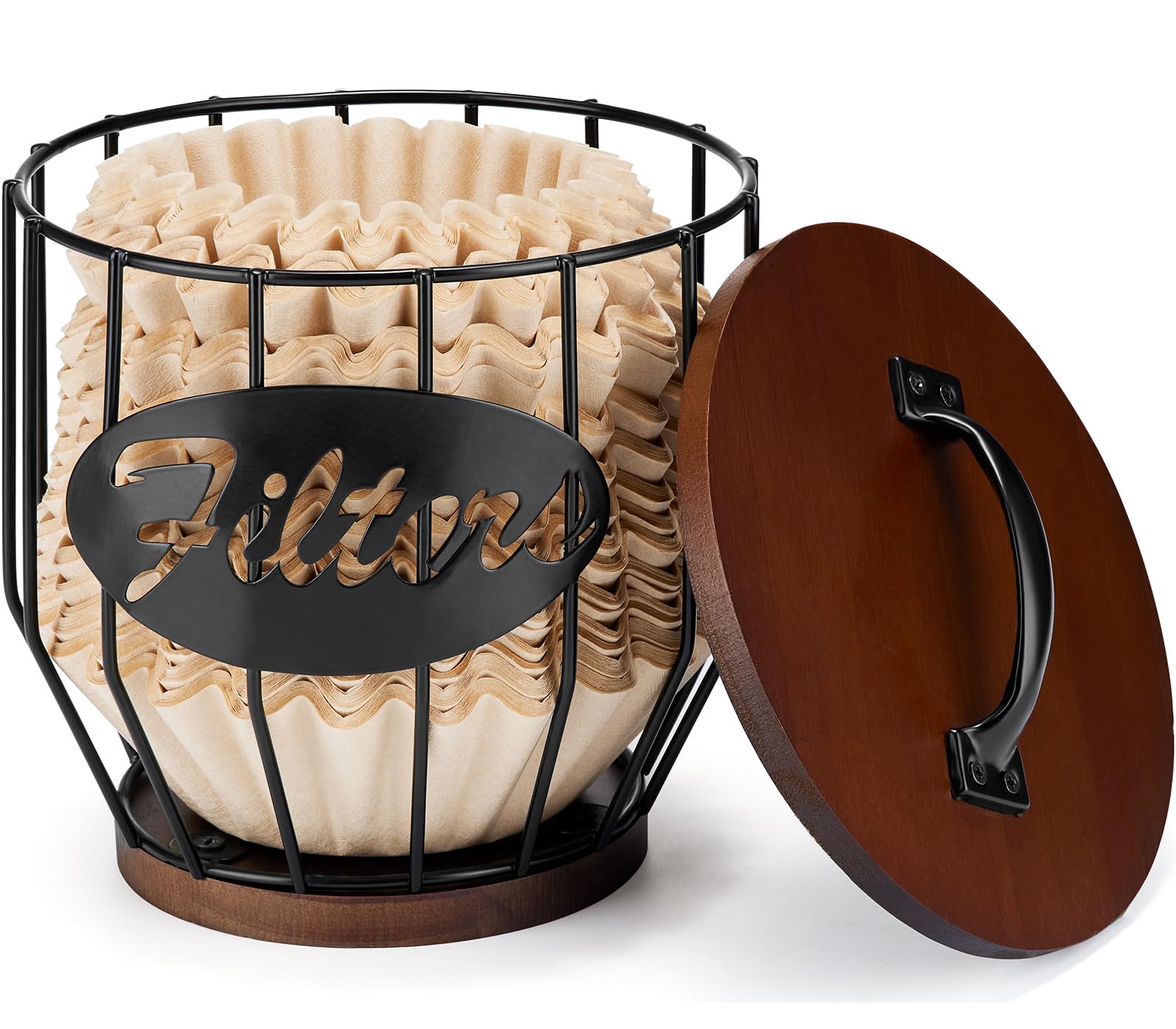 Yangbaga Cup Coffee Reusable Filters Holder with Wood Lid