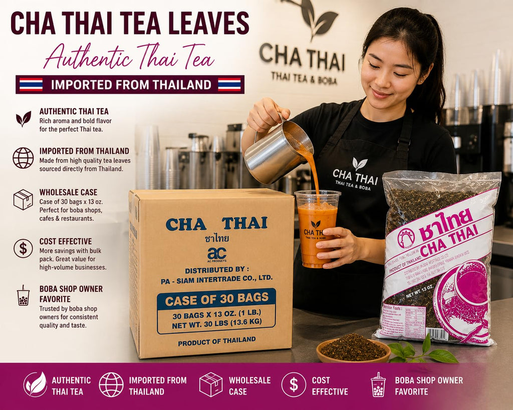 Cha Thai Tea Leaves Imported from Thailand, 30-Bag Case
