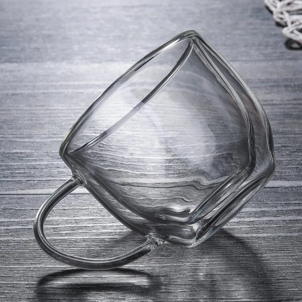 DUYHBAWRS Transparent Glass Coffee & Tea Tumbler Cup