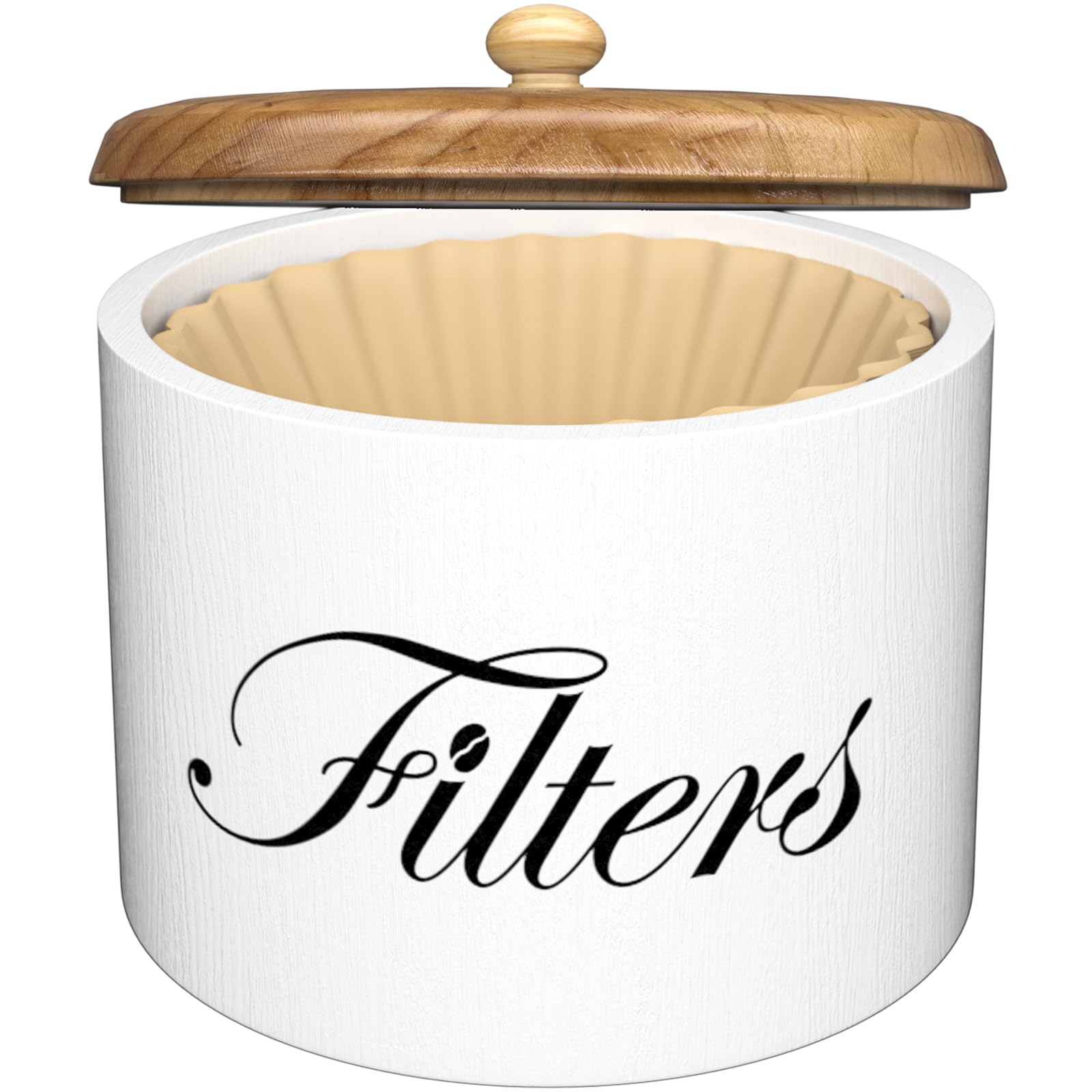 Coffee Filter Holder, Brown Basket Coffee Filter Storage with Lid