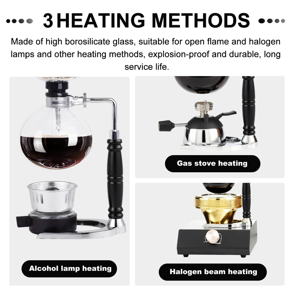 YUCHENGTECH Glass Technica Syphon Coffee Maker - Tabletop Glass Siphon Pot
