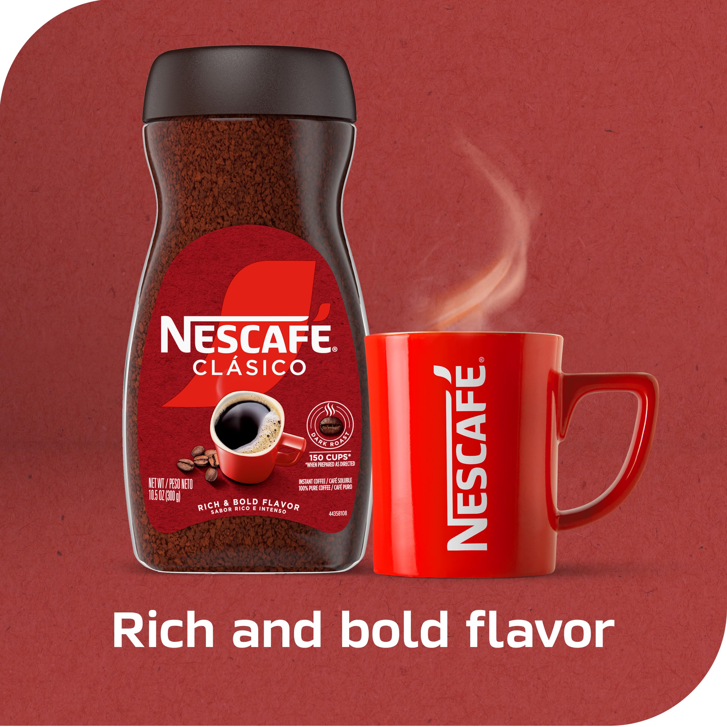 NESCAFÉ Clasico Dark Roast Instant Coffee, 10.5 oz Jar