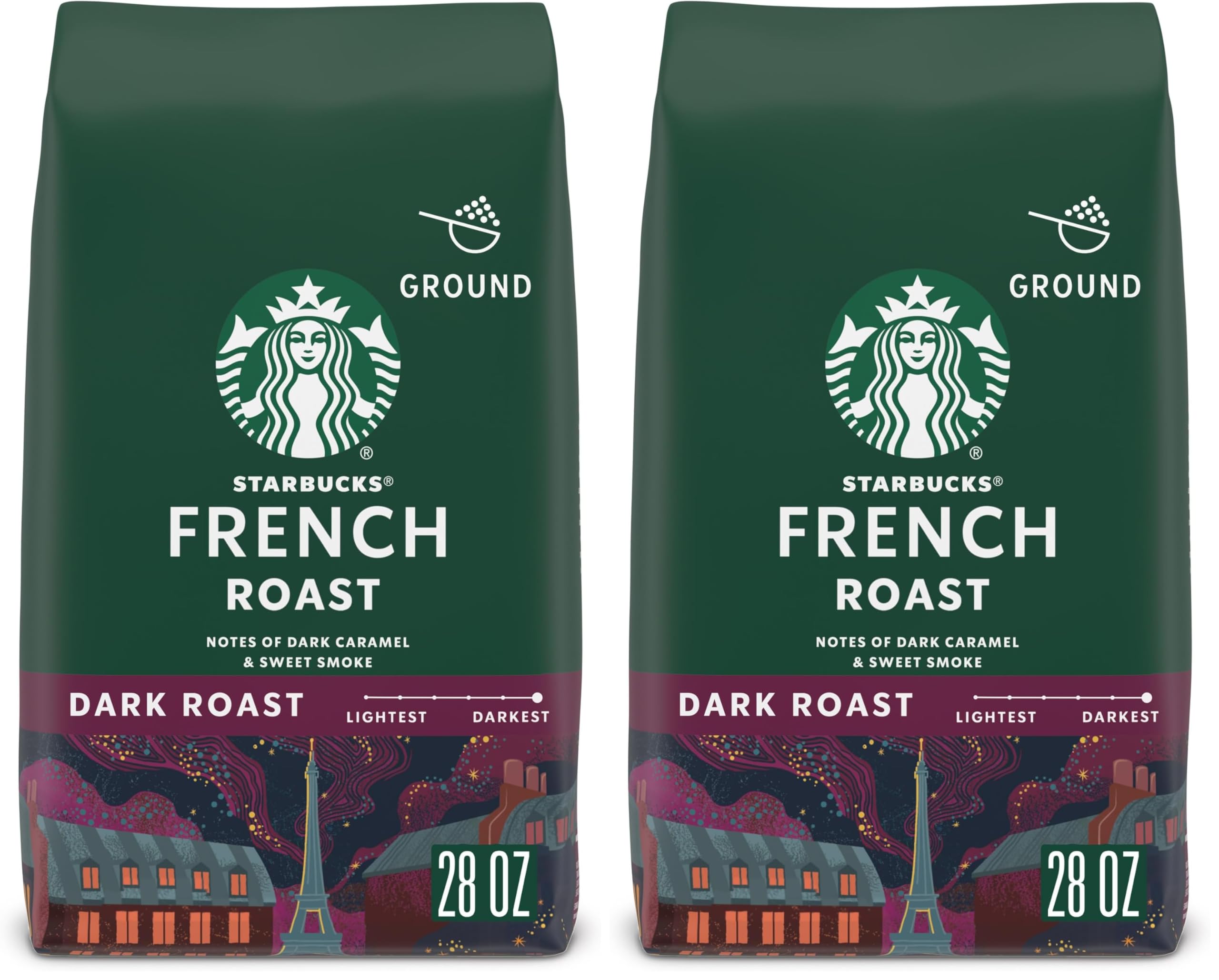 Starbucks Ground Coffee, Dark Roast Coffee, Espresso Roast, 100% Arabica, 1 bag (28 oz)