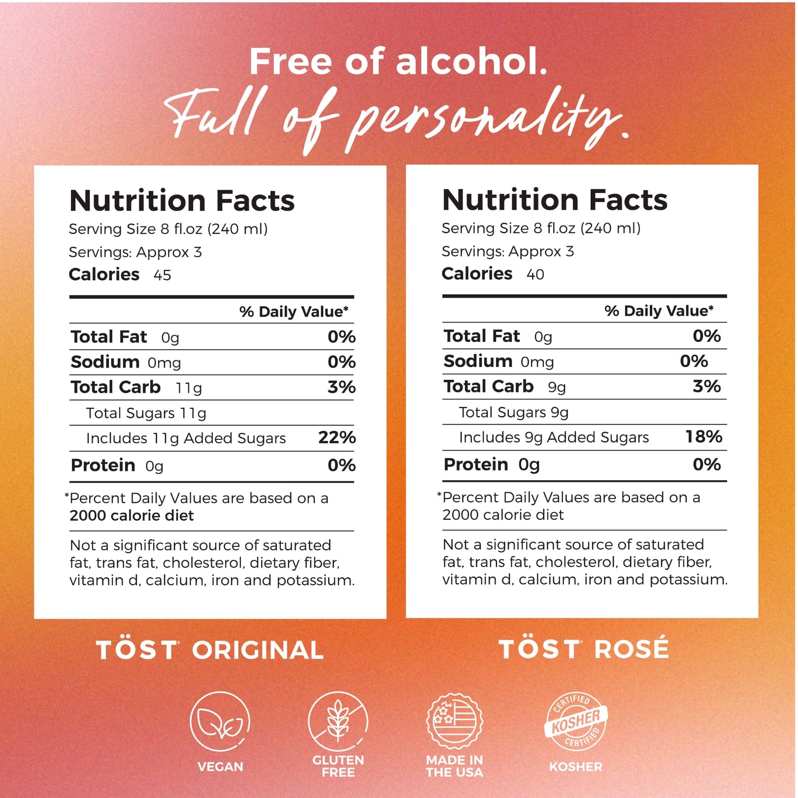 TÖST All-Natural Non-Alcoholic Sparkling Beverage, 16-Pack