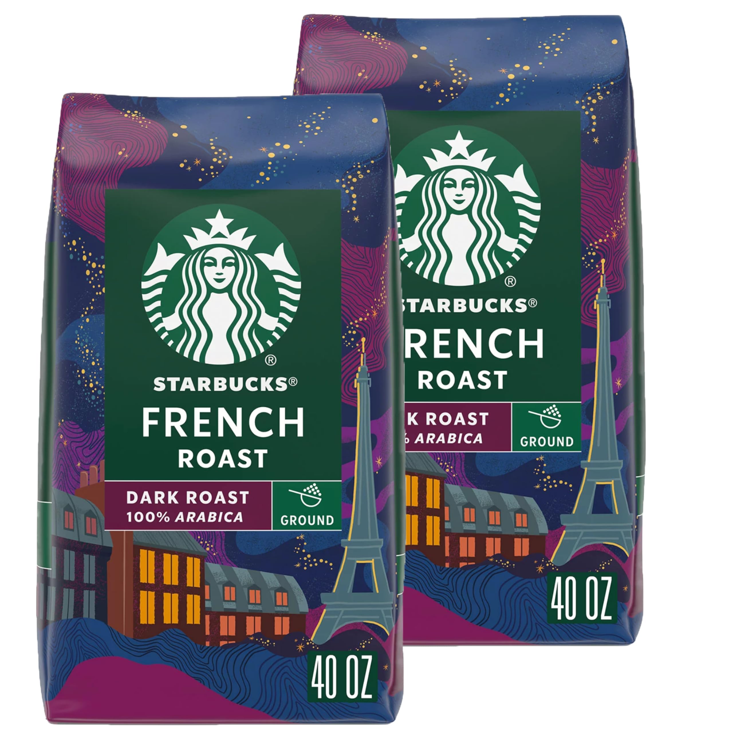 Starbucks Ground Coffee, Dark Roast Coffee, Espresso Roast, 100% Arabica, 1 bag (28 oz)