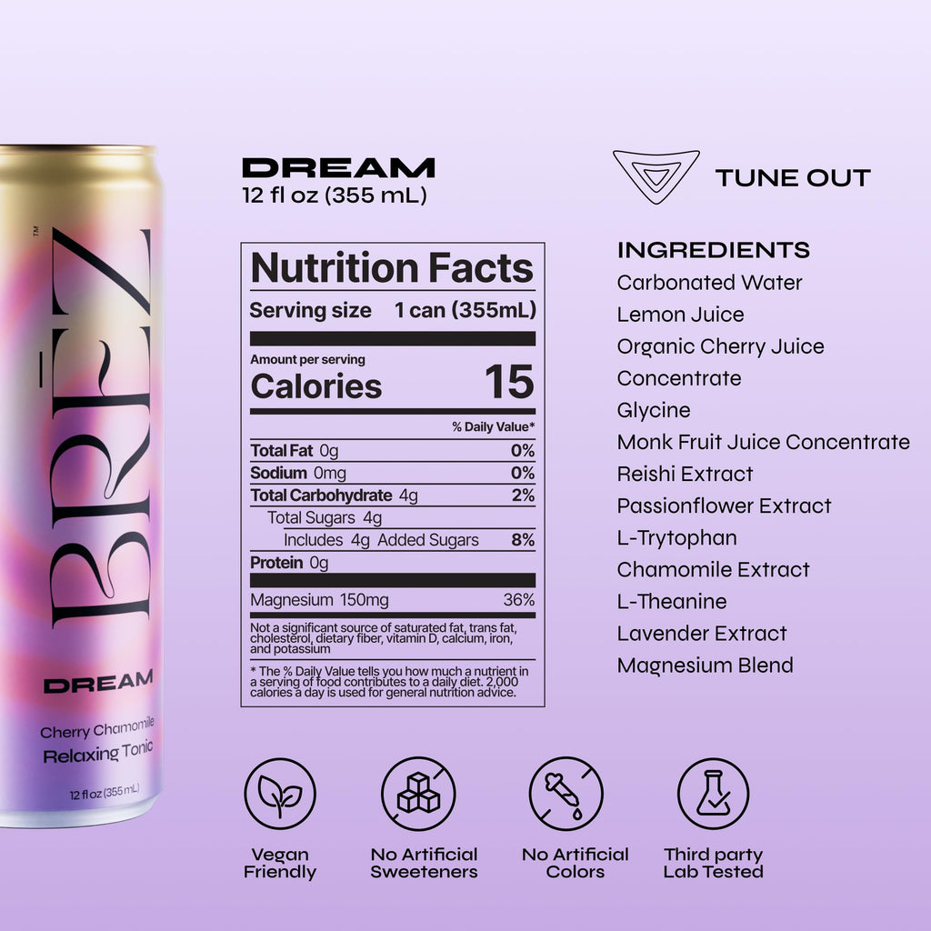 BRĒZ Dream Reishi Mushroom Functional Drink
