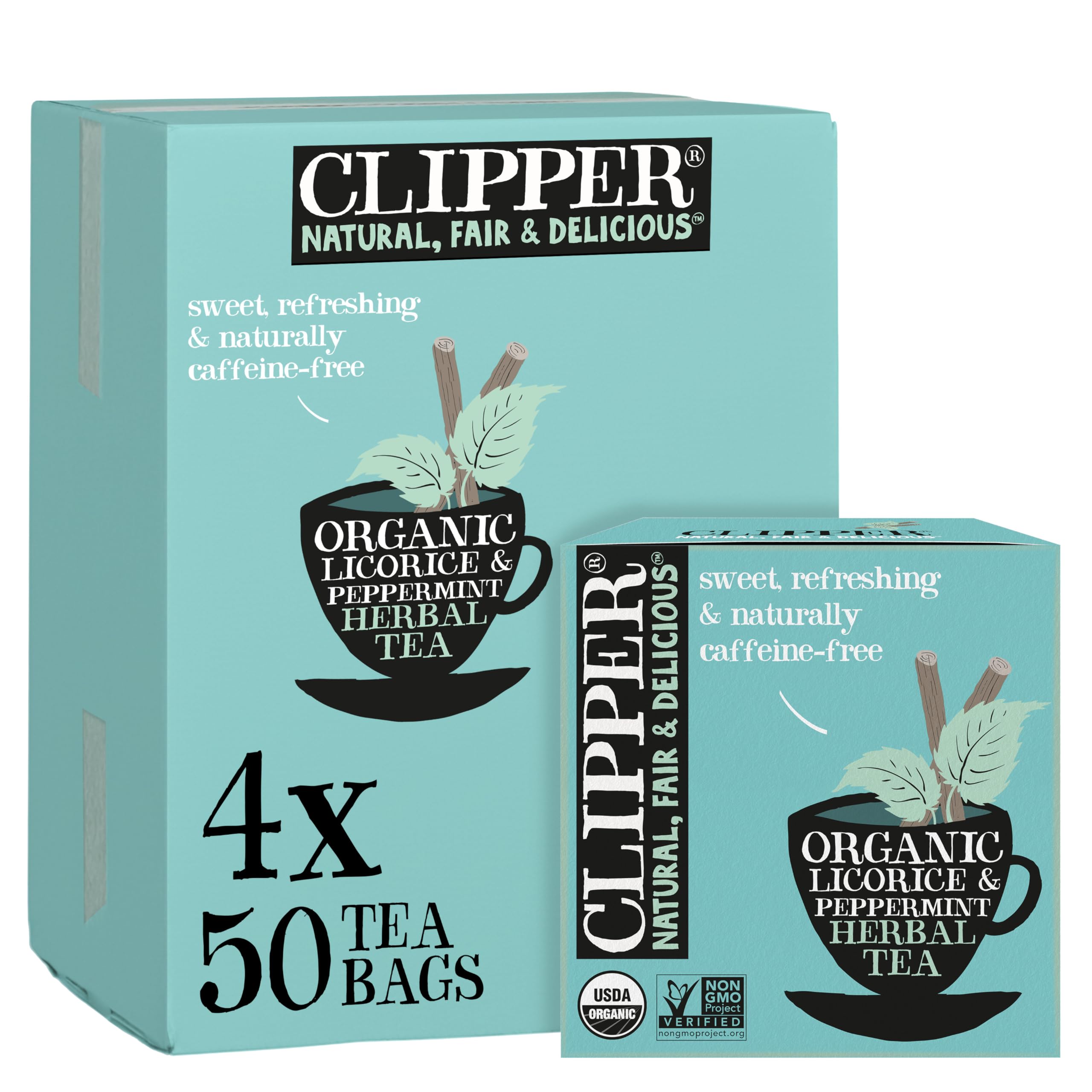 Clipper Organic Lemon & Ginger Herbal Tea, 50 Tea Bags