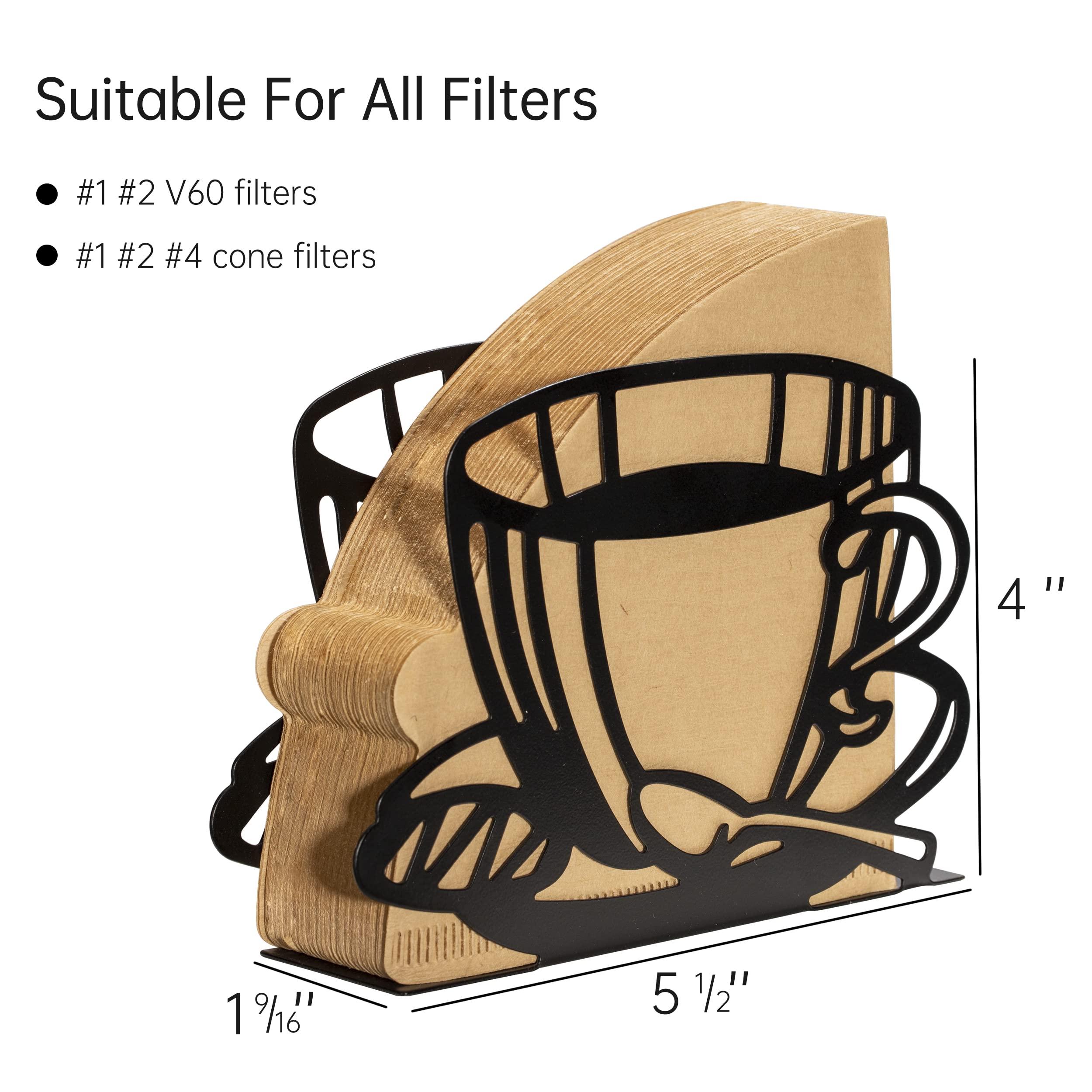 Coffee Filter Holder,Coffee Paper Storage Rack Coffee Filter Paper Container Stand for Fan-shaped,T- shaped,Square-shaped Over Paper Filters,Good for Home Kitchen Restaurant Picnic Party wedding etc