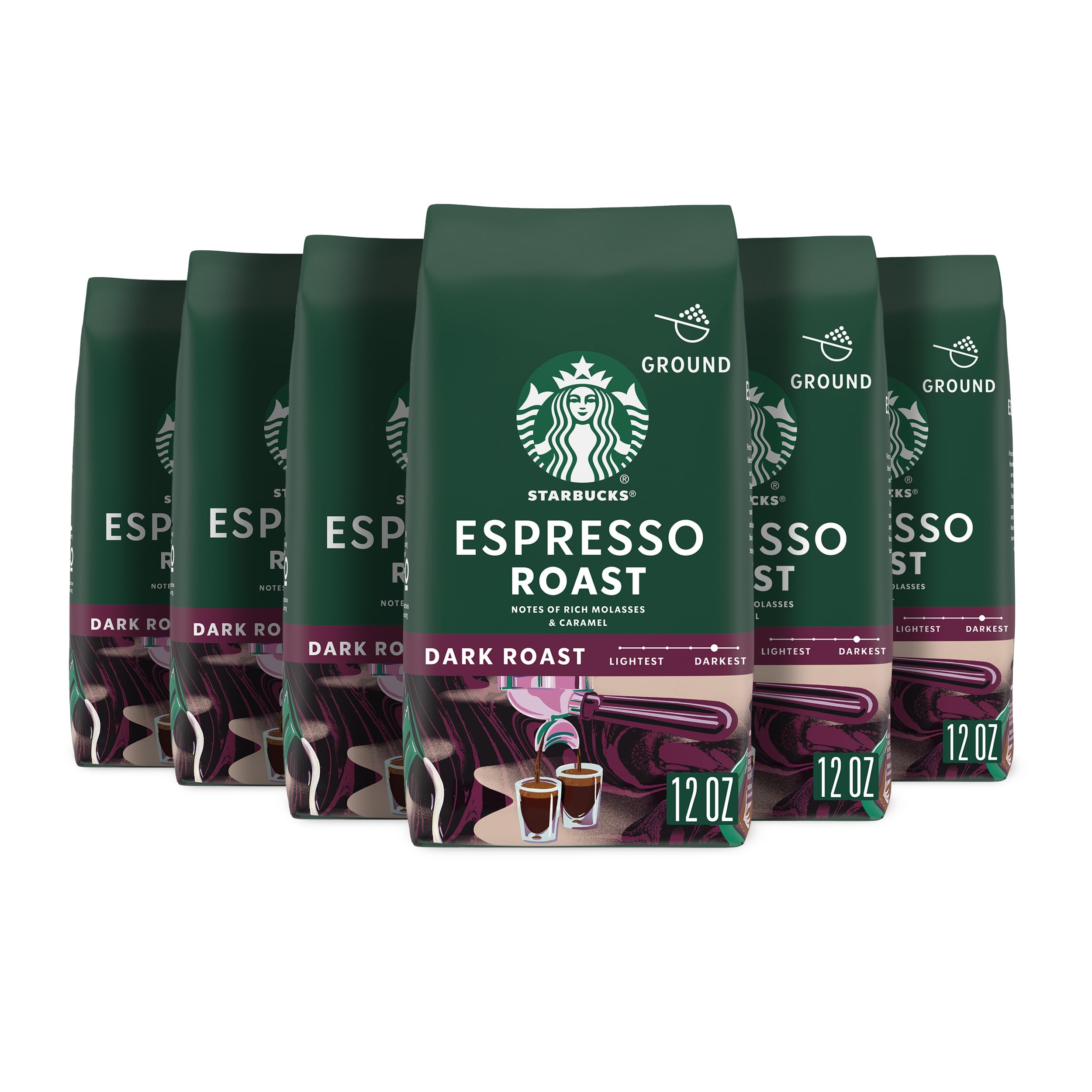 Starbucks Ground Coffee, Dark Roast Coffee, Espresso Roast, 100% Arabica, 1 bag (28 oz)