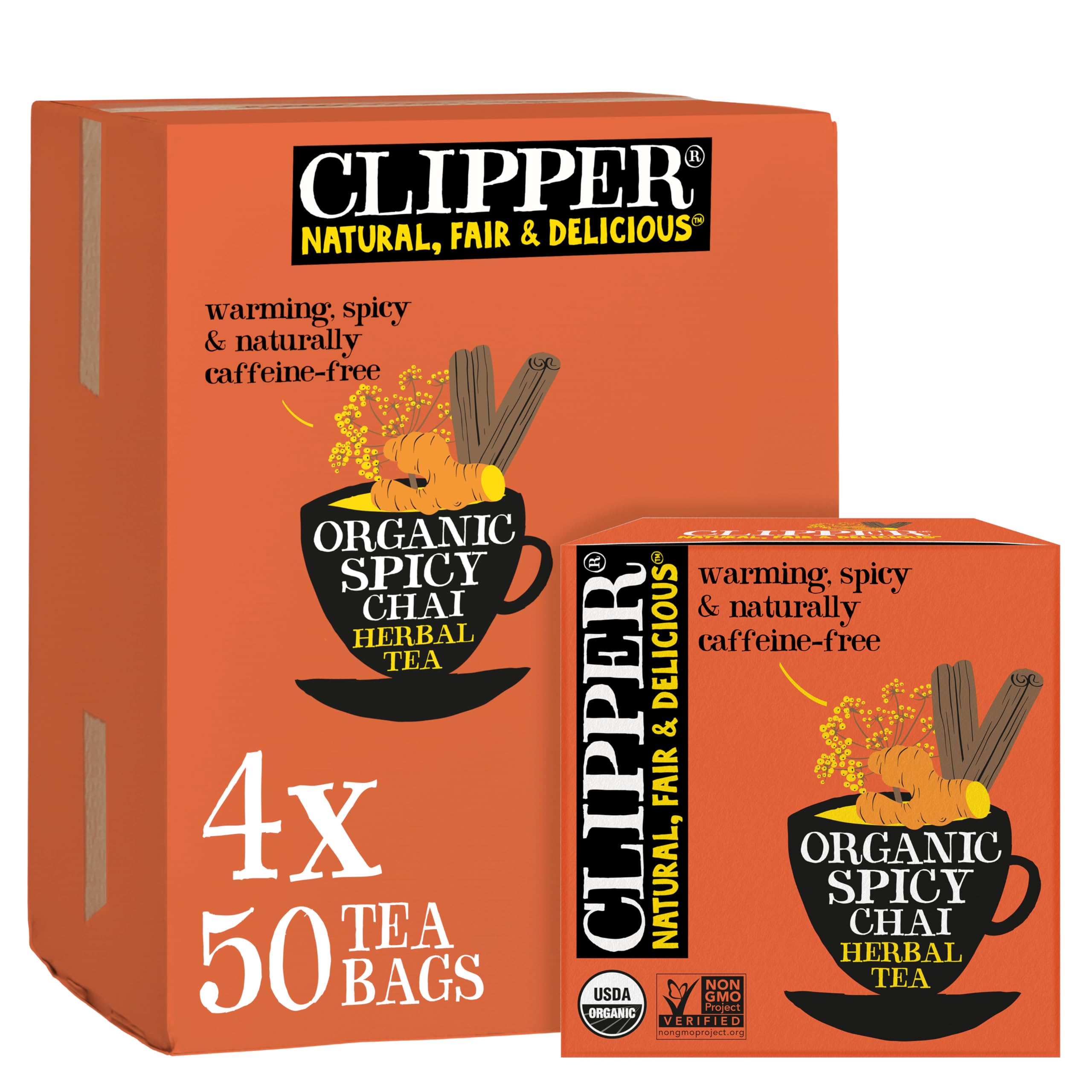 Clipper Organic Lemon & Ginger Herbal Tea, 50 Tea Bags