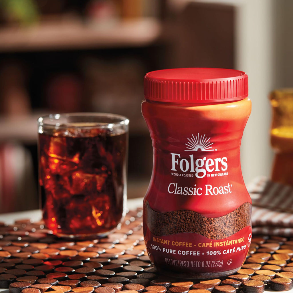 Folgers Classic Roast Instant Coffee, 12 oz Jar (Pack of 6)